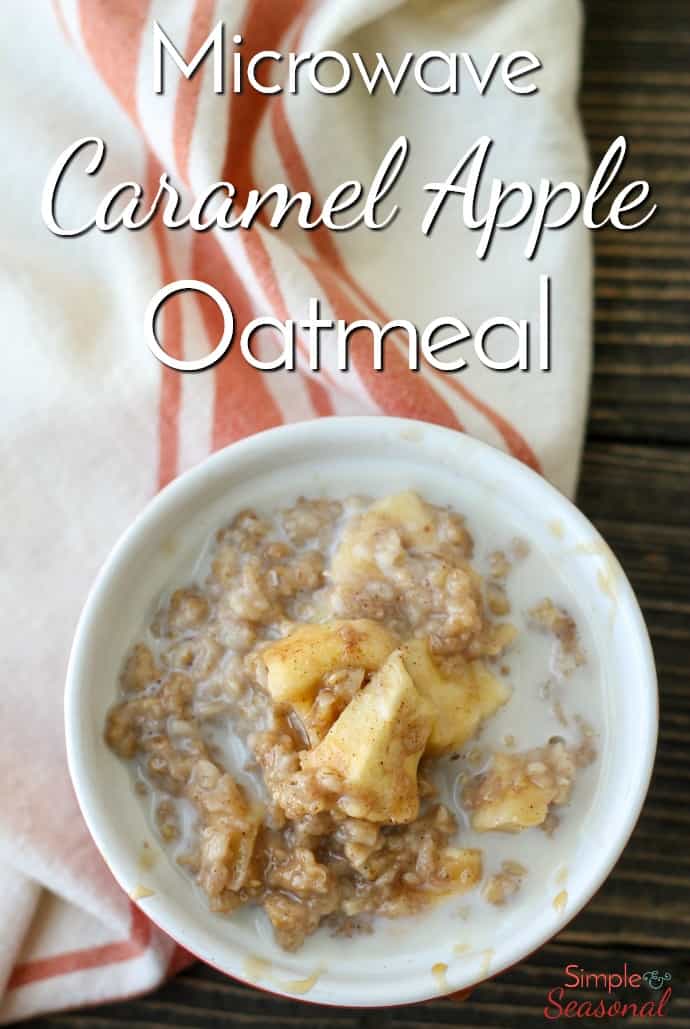 Quick, easy and bursting with flavor, Microwave Caramel Apple Oatmeal is the perfect breakfast for busy mornings!