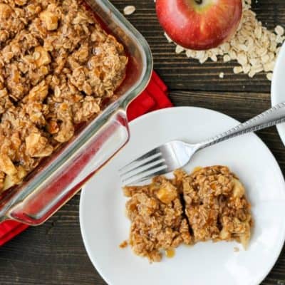 Start your morning off right with this hearty and delicious Caramel Apple Baked Oatmeal recipe. It's filled with apple chunks and caramel-the perfect fall breakfast! 