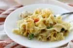 Perfect for busy fall evenings, Creamy Chicken Noodle Casserole is packed with vegetables and comes together in minutes. It's the perfect comfort food!