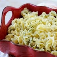 A perfect side dish when you're pressed for time, Easy Buttered Noodles come together in a snap and kids love them, too!