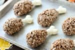A fun twist on the classic Rice Krispies treat, these Turkey Leg Treats are a fun Thanksgiving dessert for kids and adults alike!