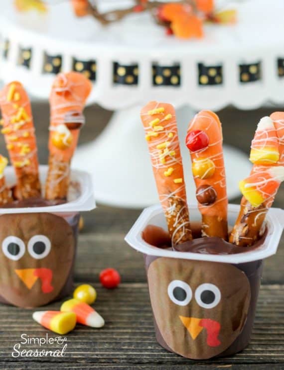 Turkey Pudding Cups Easy Thanksgiving Snack Simple and Seasonal