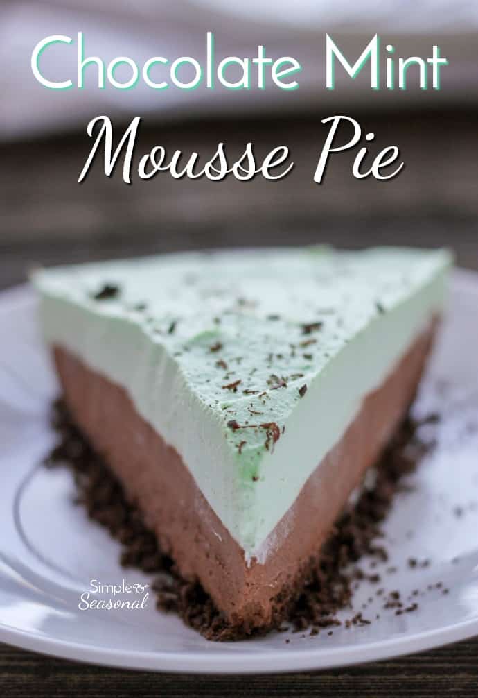 Chocolate Mint Mousse Pie | No Bake Dessert