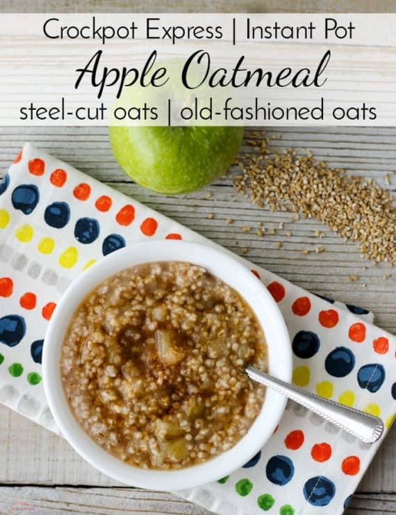 Steel cut oats apple oatmeal in the bowl | Crockpot Express Apple Oatmeal