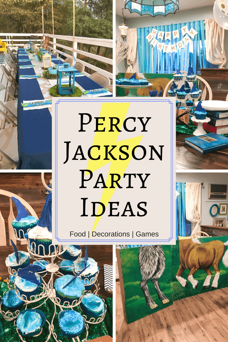 Percy Jackson party ideas collage 