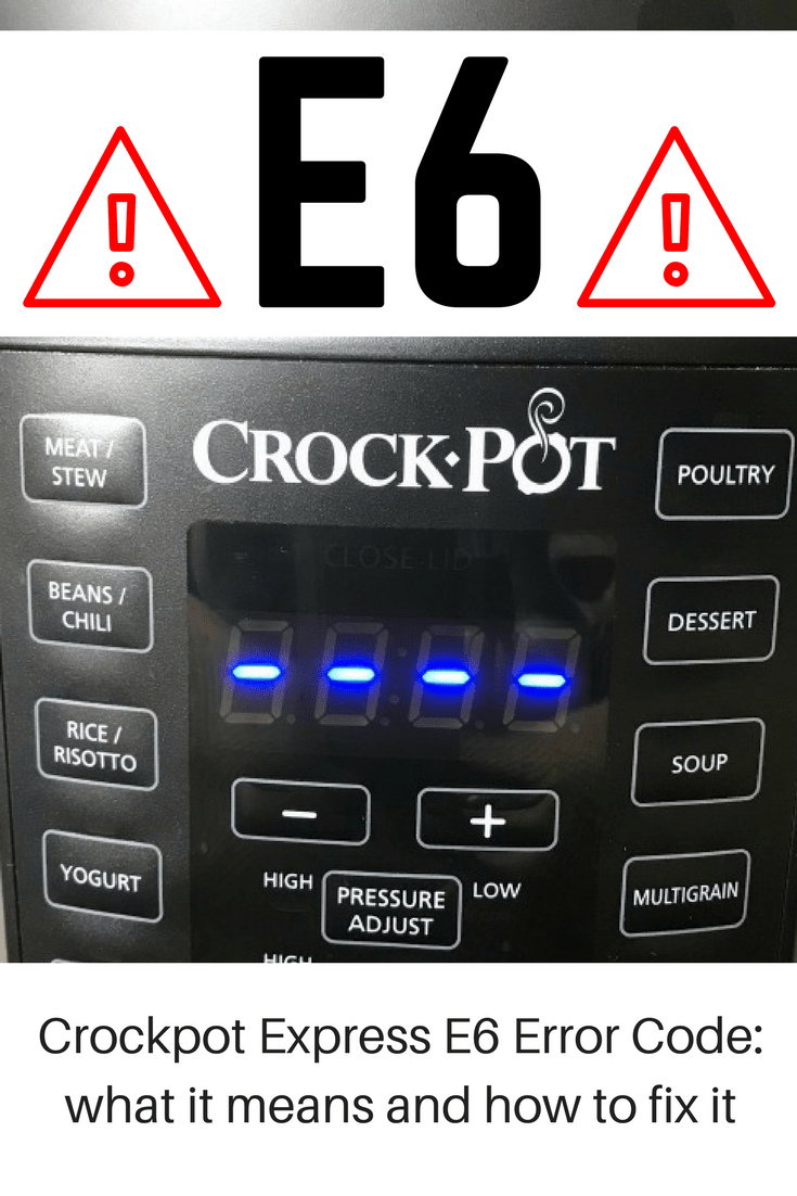 Crockpot Express front panel with E6 error text overlay