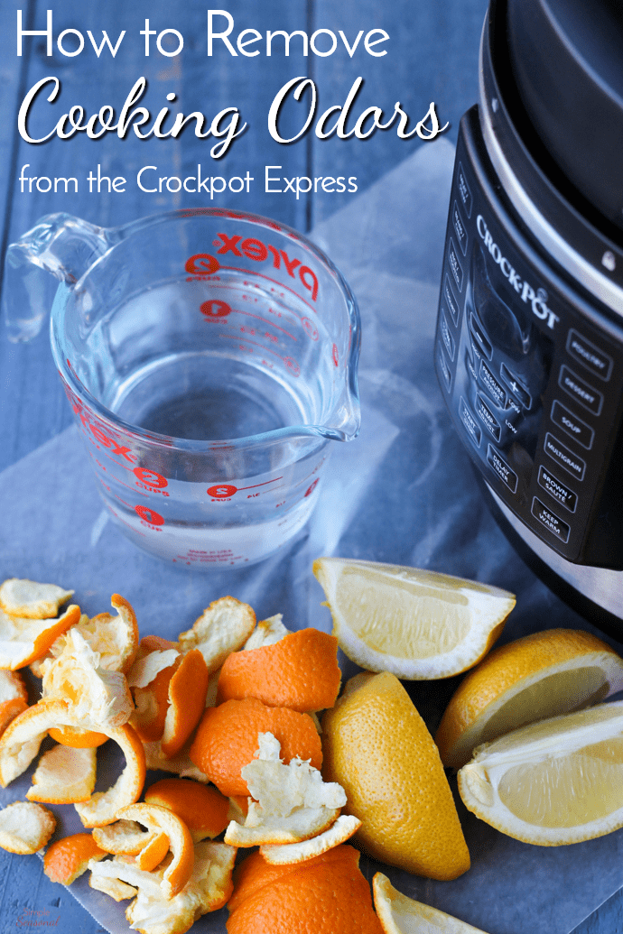 This all-natural cleaner will deodorize and sanitize your pressure cooker so your monkey bread doesn't take like chili. Learn how to remove cooking odors from the Crockpot Express (or other pressure cooker) and keep food tasting great! #CrockpotExpress #InstantPot #PressureCooker #CleaningTip via @nmburk