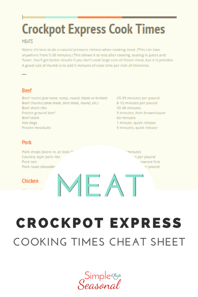 Printable Instant Pot Cooking Times Charts [PDF] - Simmer to Slimmer