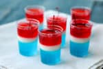 Perfect for 4th of July or Memorial Day celebrations, these Firecracker Jello Cups are a delicious pop of color on the party table!