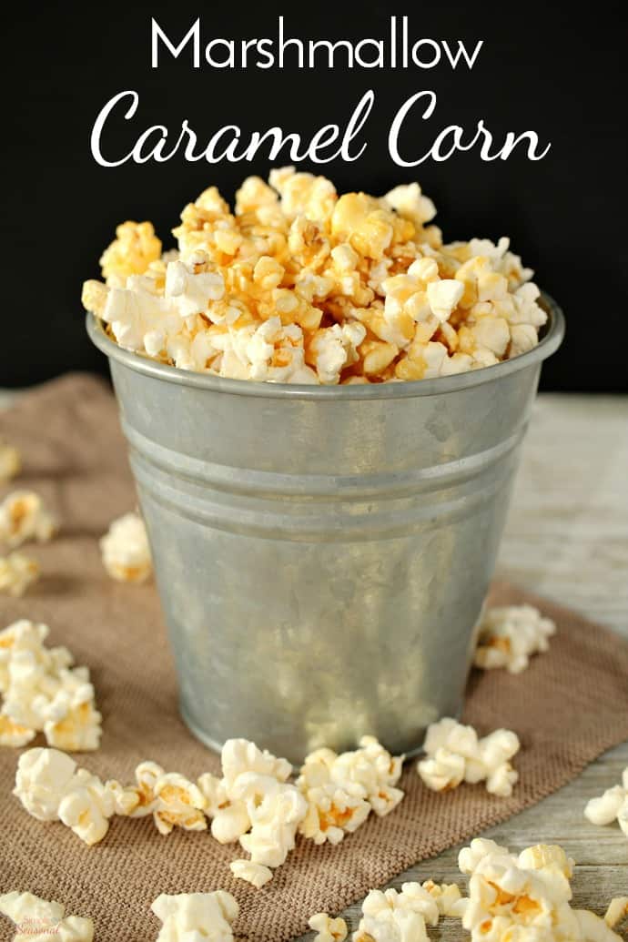 Make movie night a delicious one with this easy Marshmallow Caramel Corn. It's ready in minutes and adds a special touch to everyone's favorite movie snack! via @nmburk