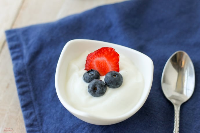 bowl of yogurt with a spoon