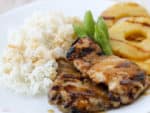 Grilled pineapple teriyaki chicken can be made with a few pantry staples. It’s delicious when made with either canned or fresh pineapple!
