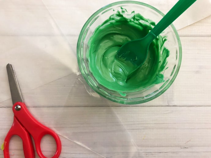 green melting candy in a bowl