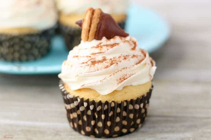 Chocolate and peanut butter come together to make easy, fall-inspired Chocolate Acorn Cupcakes!