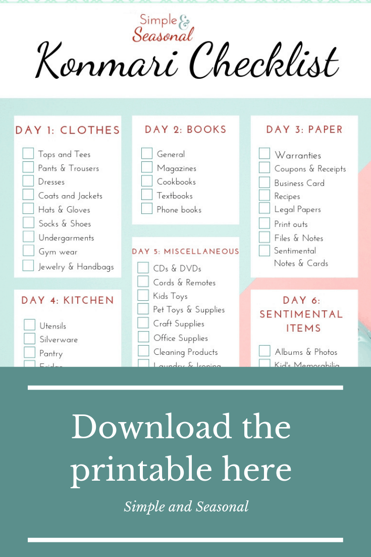 Konmari Checklist Printable Printable Templates