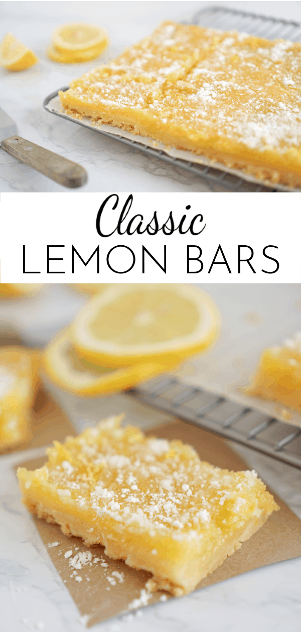 The perfect combination of tart and sweet, Classic Lemon Bars are a great springtime dessert! Serve them with Mother's Day brunch or a baby shower! via @nmburk
