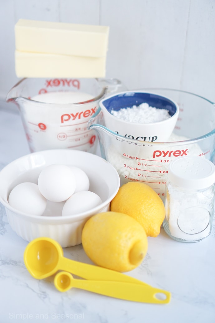 ingredients for classic lemon bars