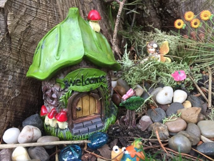 fairy house at the base of a tree