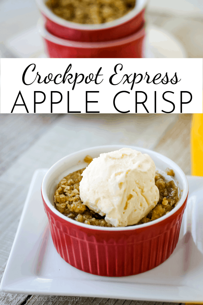 Crockpot Apple Crisp (Canned Apple Pie Filling with Oatmeal) - Together as  Family