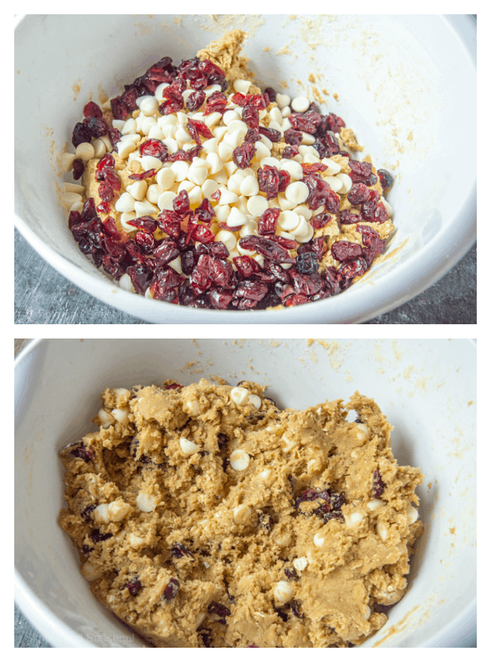 dried cranberries and white chocolate chips
