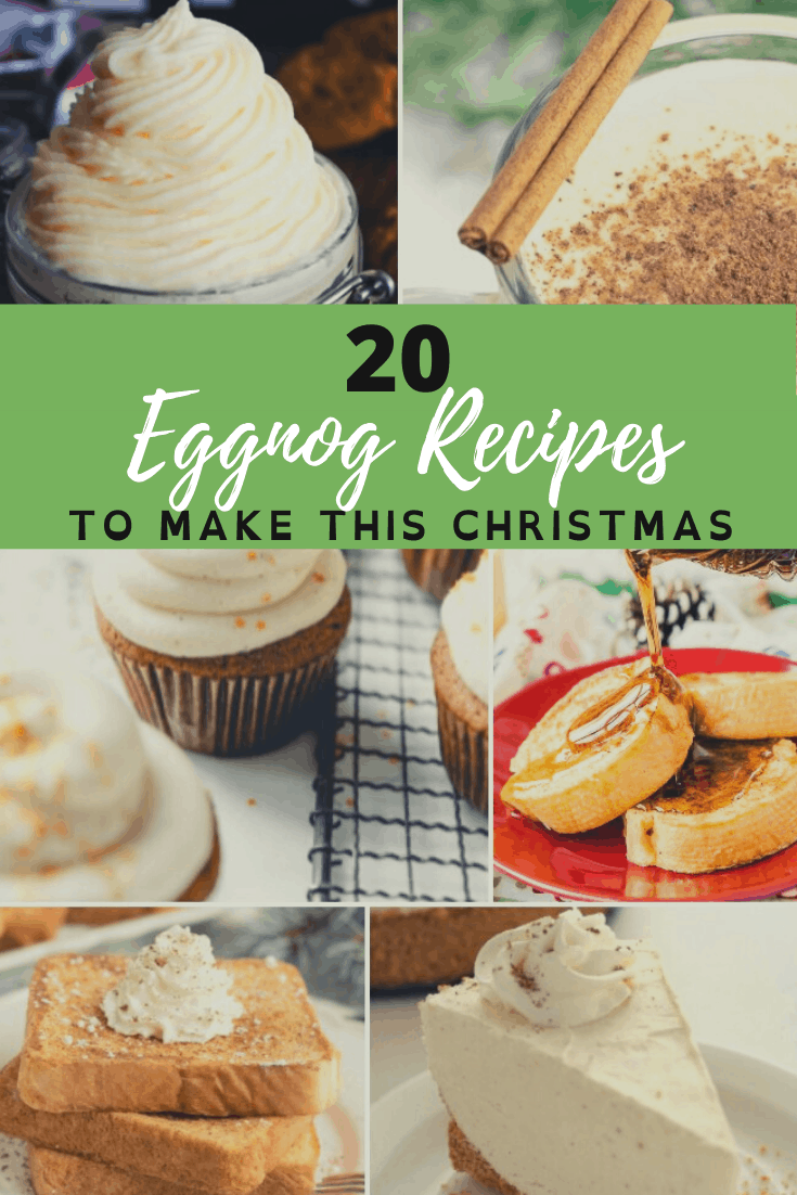 collage image of eggnog recipes
