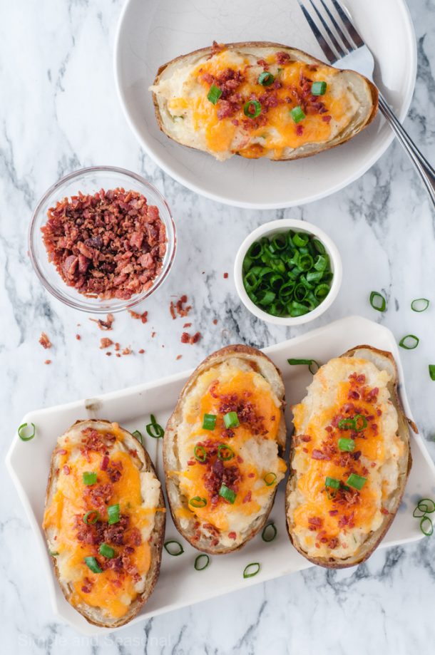 Twice Baked Potatoes: easy game day food - Simple and Seasonal