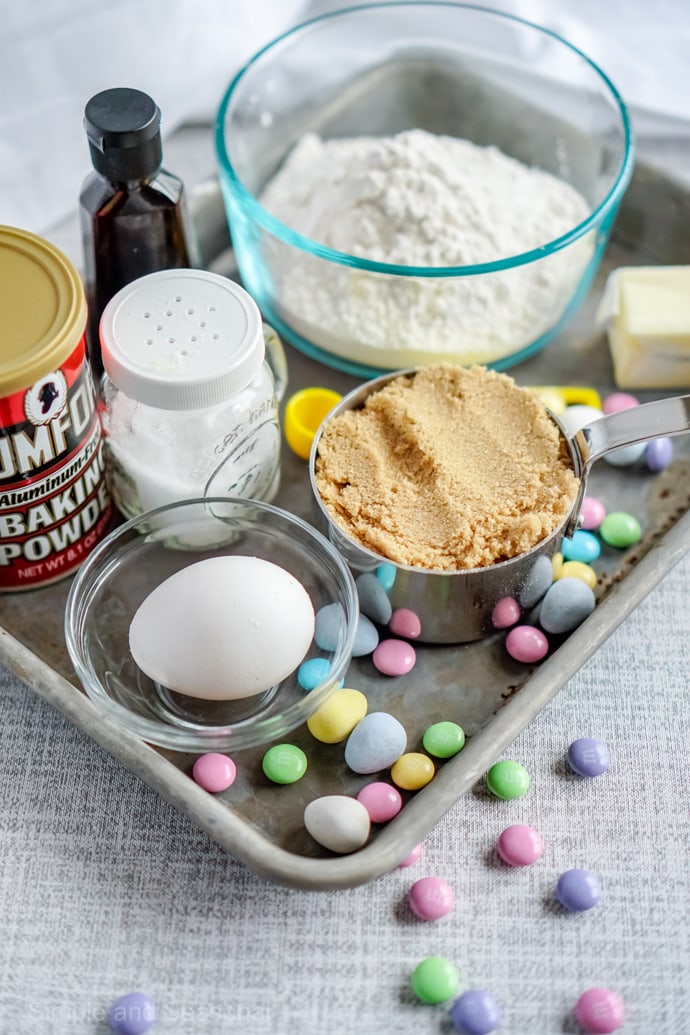 ingredients for Easter Cookie Bars