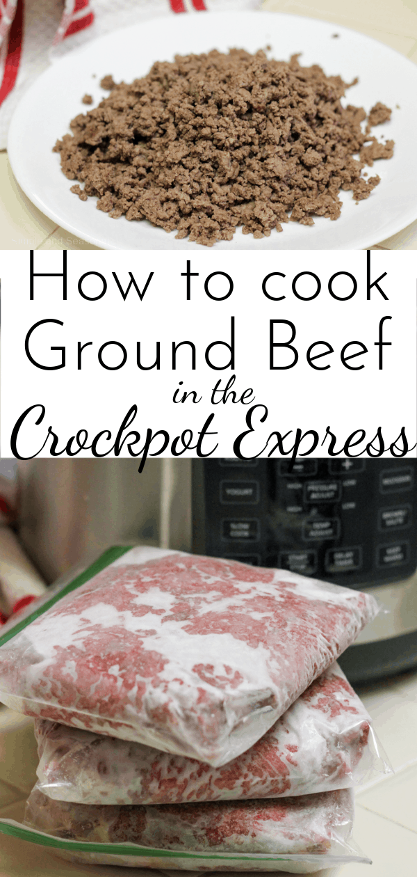 Go from frozen to ready to eat in just minutes after cooking ground beef in the Crockpot Express! (Including how to cook hamburger patties!) via @nmburk