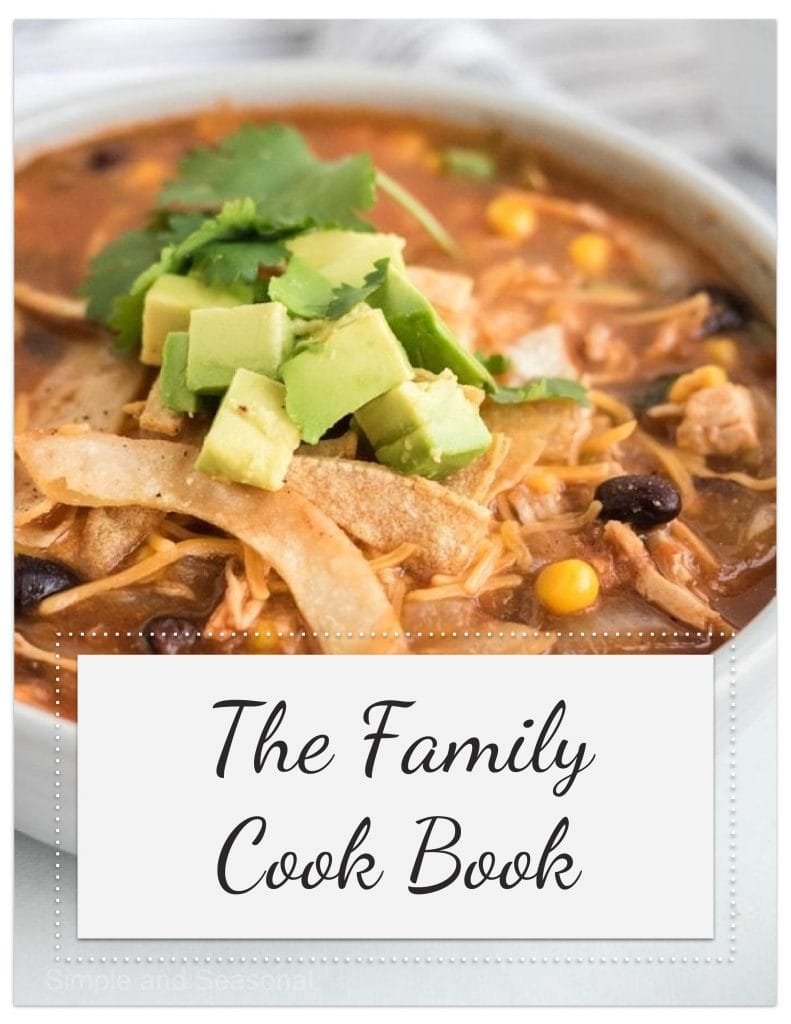 cover page of family cookbook