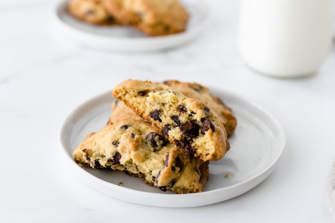 broken open cookie on a plate