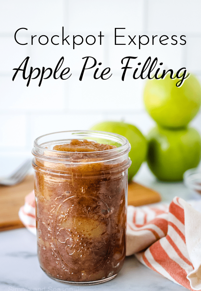 Crockpot Express Apple Filling in a canning jar