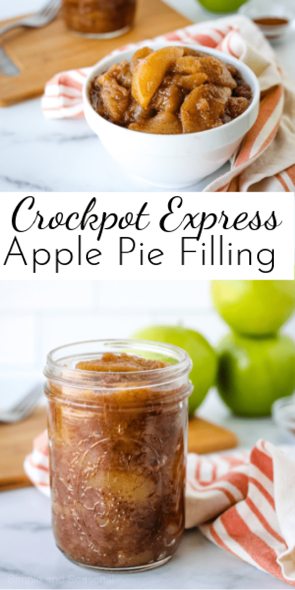 Perfect for pies, crisps, cobblers and dump cakes, Crockpot Express Apple Pie Filling is a fall favorite! via @nmburk