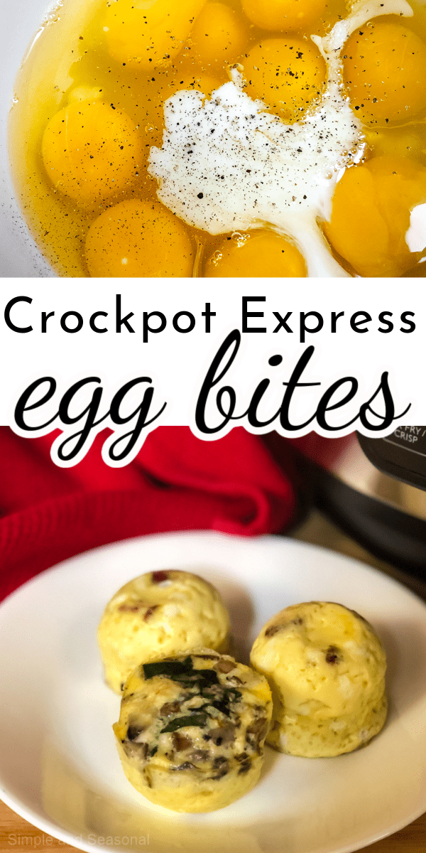 Crockpot Express Egg Bites are a healthy and satisfying breakfast! Customize with your favorite breakfast flavors.  via @nmburk