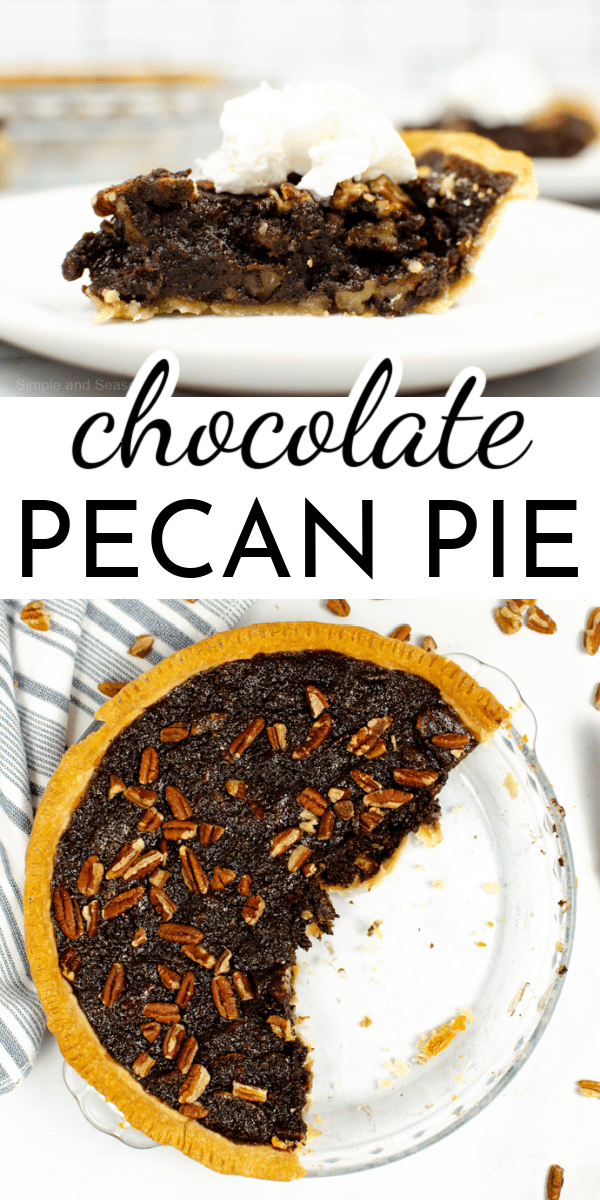 You'll love this Chocolate Pecan Pie with a rich nutty filling baked into a flaky crust. For a special occasion or any night of the week, you can't beat a Texas style Pecan Pie! via @nmburk