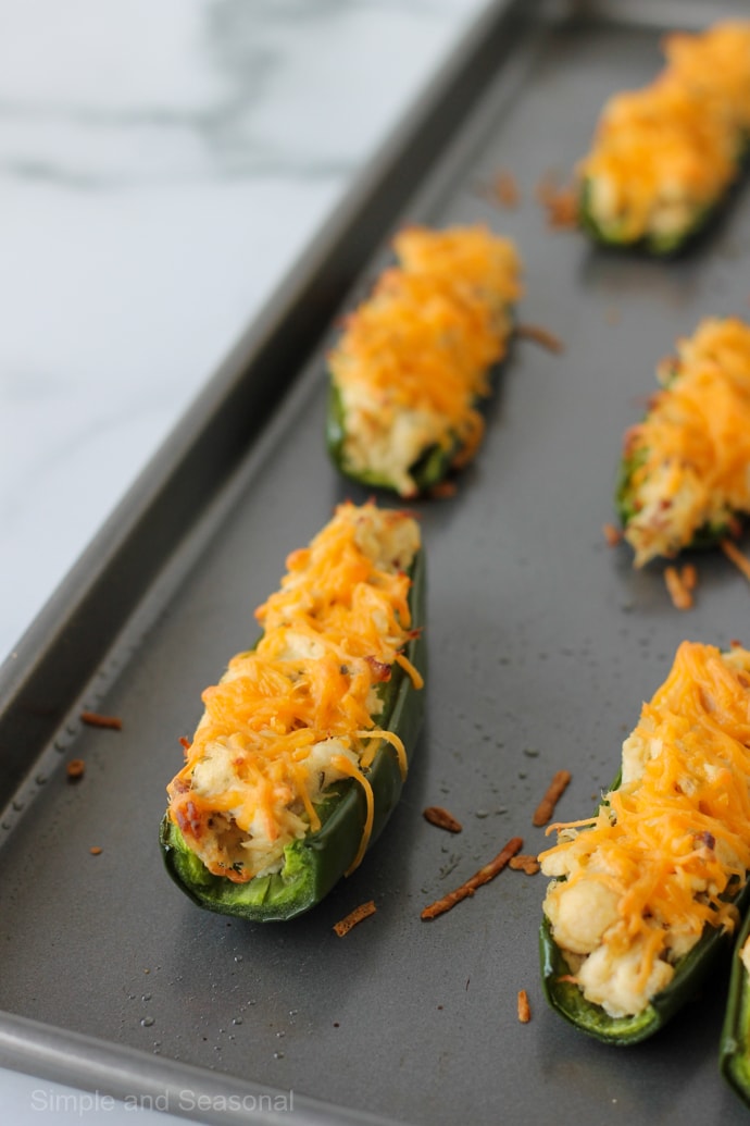 closeup of cooked jalapeno popper
