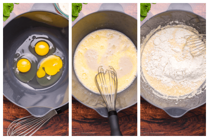 egg mixture for making pizza dough