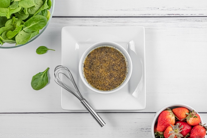 honey dijon dressing in a bowl