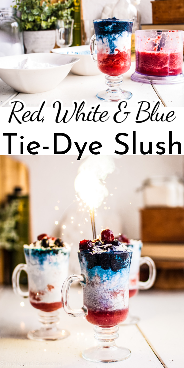 Add a touch of festive "sparkle" to your table with a patriotic Red, White and Blue Slush! Each layer is filled with fruity goodness and as they combine you get a fun tie dye effect. It's a refreshing and family-friendly drink for any summer celebration!  via @nmburk