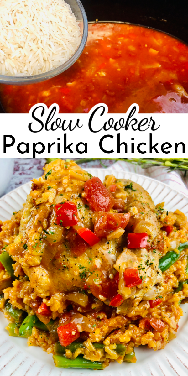 With flavorful rice cooked in the same sauce as the chicken, Slow Cooker Paprika Chicken is a complete and hearty meal! Comfort food is the best kind of food. via @nmburk