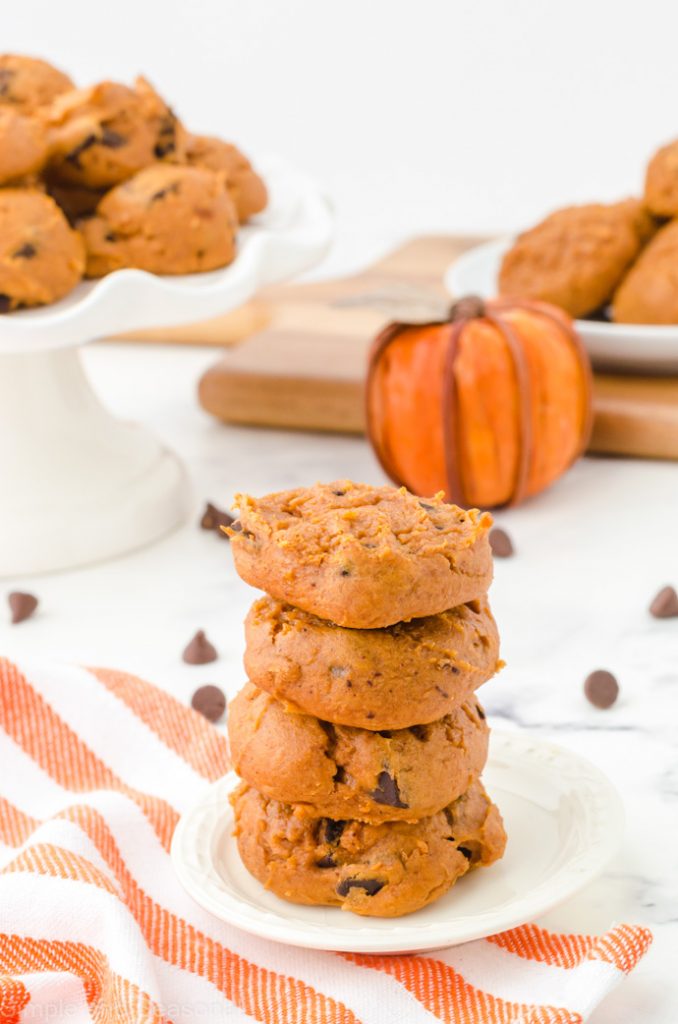stack of baked pumpkin cookies