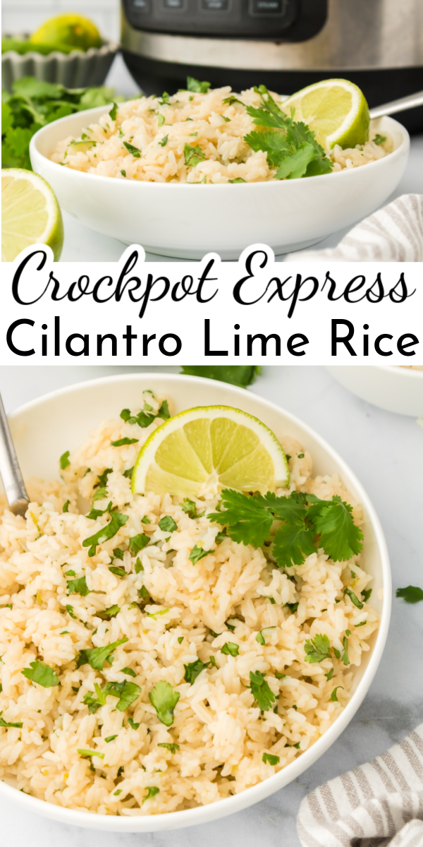 Skip the take-out line and make Crockpot Express Cilantro Lime Rice at home in minutes. The bright flavors pair perfectly with burritos, tacos, fajitas, beans and more! via @nmburk