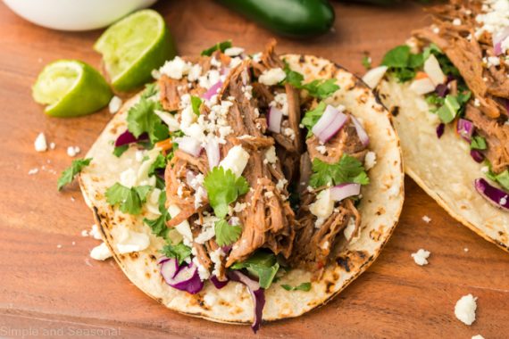 Crockpot Express Shredded Beef Tacos - Simple and Seasonal