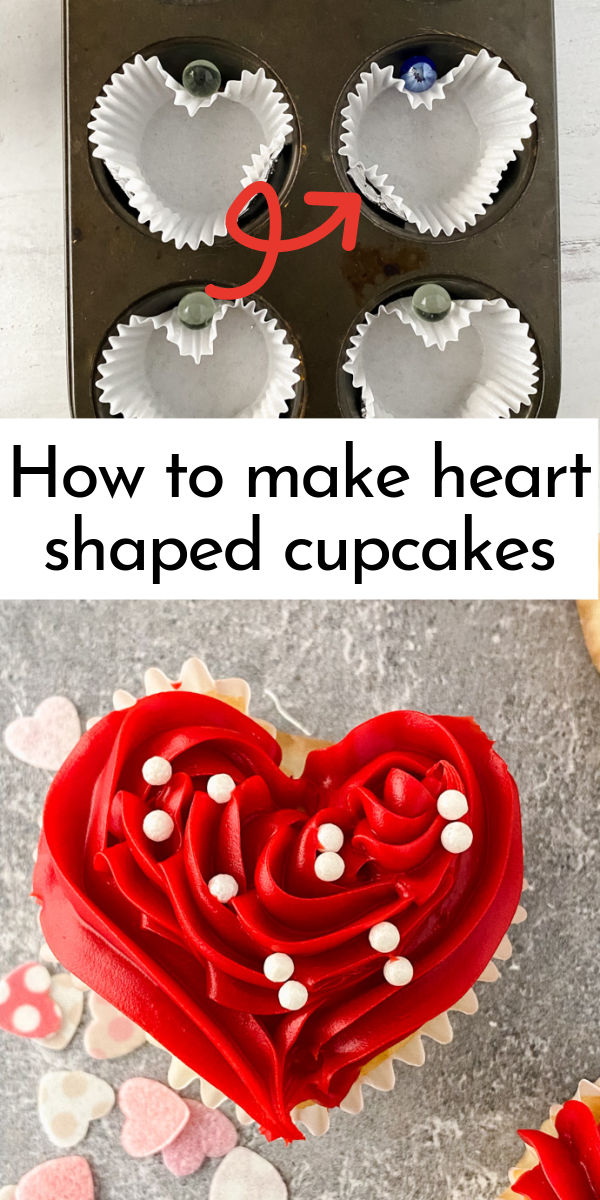 With just a few household items, you can make heart cupcakes that are perfect for Valentine's Day, bridal showers, or any heart themed party! via @nmburk