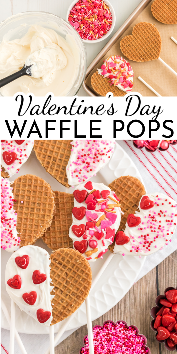 Valentine's Day Waffle Pops are the perfect party treat! Next time, skip the cupcakes and hand out these cute treats instead. via @nmburk