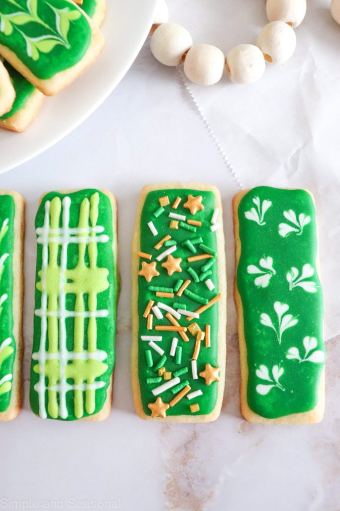 green and yellow st. patrick's day sugar cookies