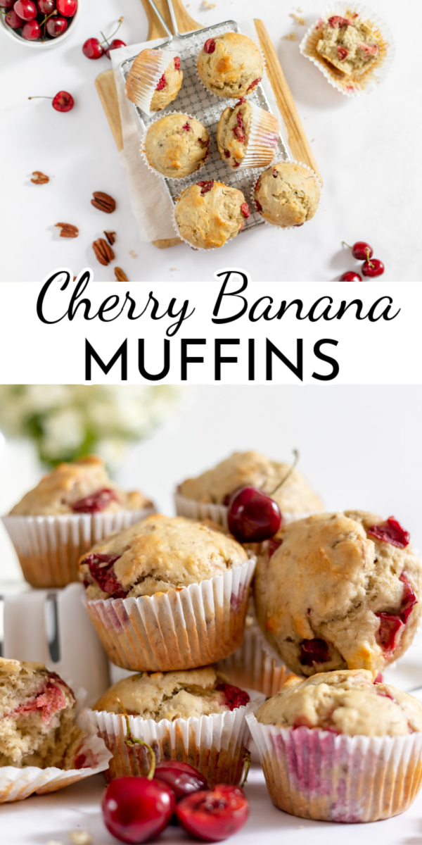 The perfect blend of sweet and tart, Cherry Banana Muffins are a delicious breakfast treat! via @nmburk