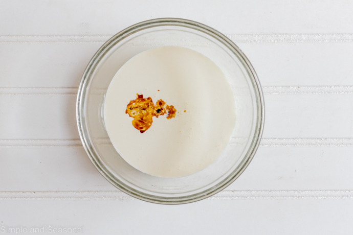 heavy cream and vanilla in a bowl