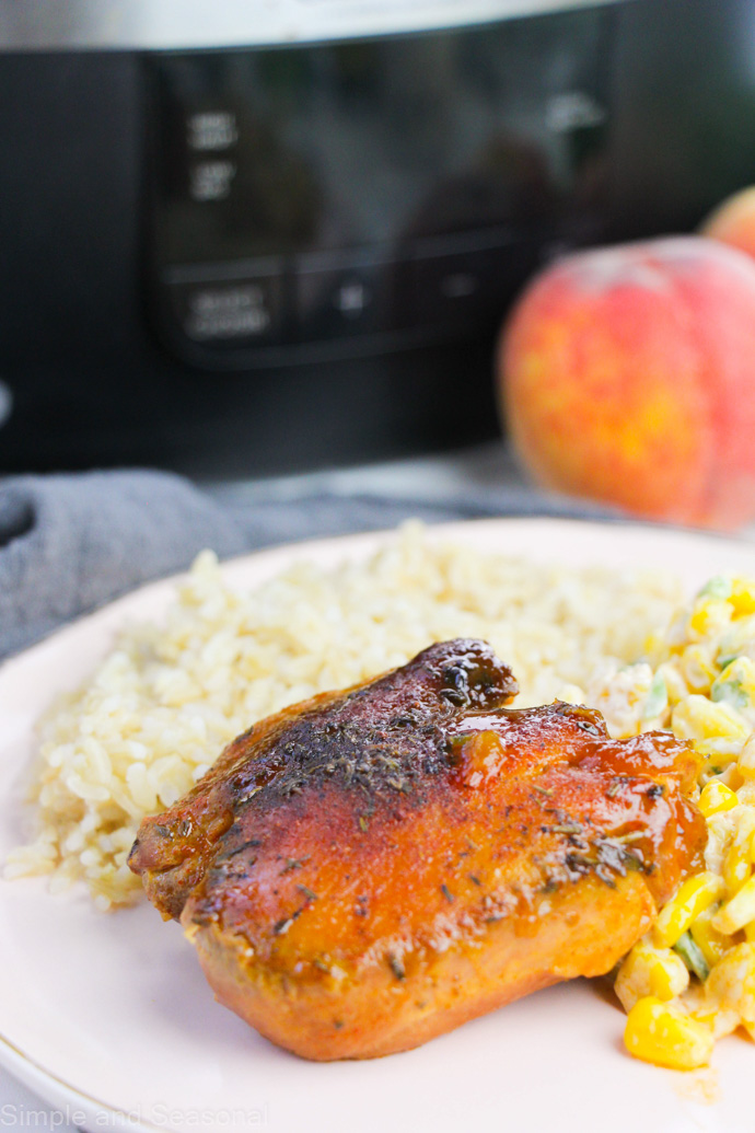 Slow Cooker Peach BBQ Chicken Simple and Seasonal