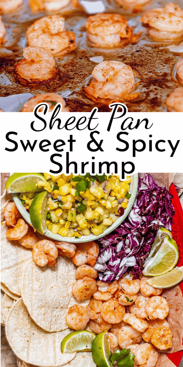 Spice up Taco Tuesday with an easy Sweet and Spicy Shrimp sheet pan dinner that's ready in minutes! via @nmburk
