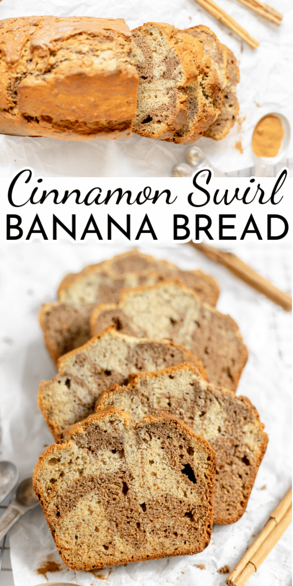 Beautiful swirls of cinnamon batter take classic banana bread up a notch! This Cinnamon Swirl Banana Bread is a family favorite. via @nmburk